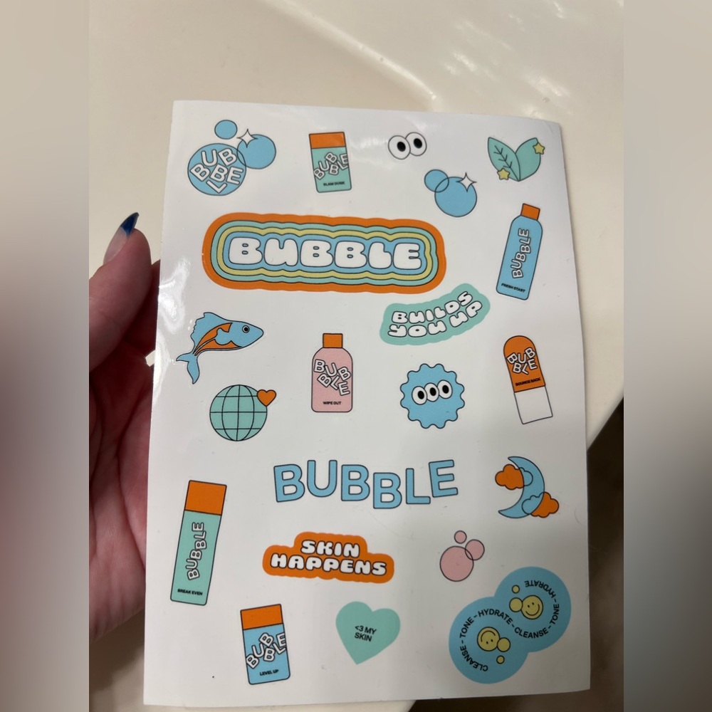 Bubble Skincare brand stickers #skincare #bubble #bubbleskincare #cleangirl